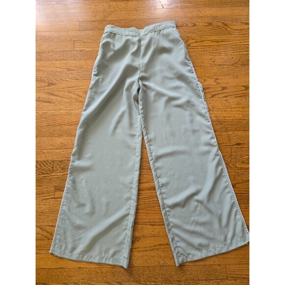 Jason Wu Wide Leg Pants Women's Small Light Green Pull On Pockets Ankle Slit - Picture 1 of 7